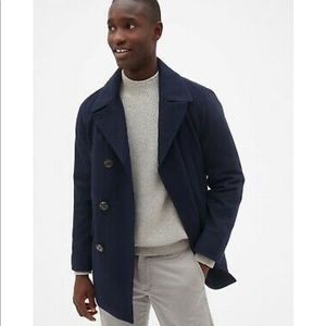 NWT Men’s Gap Wool Blend Peacoat Tapestry Navy XXL